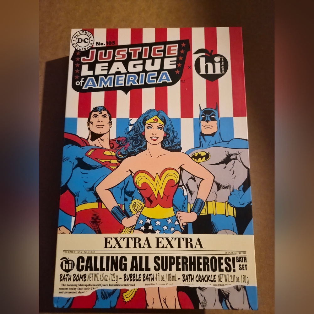 Justice League Superhero Bath Set - Red, Blue, Yellow